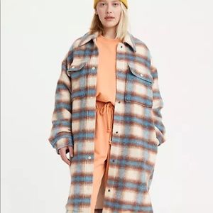 Levi’s Plaid Shacket Wool Blend Coat Size XL